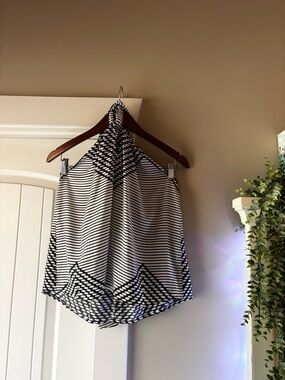 Banana Republic Black and White Striped Halter Top